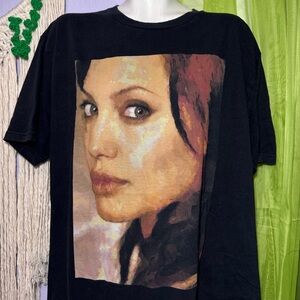 Custom Oil-Paint Style Portrait Tee Black Graphic Shirt Gildan Hammer XL
